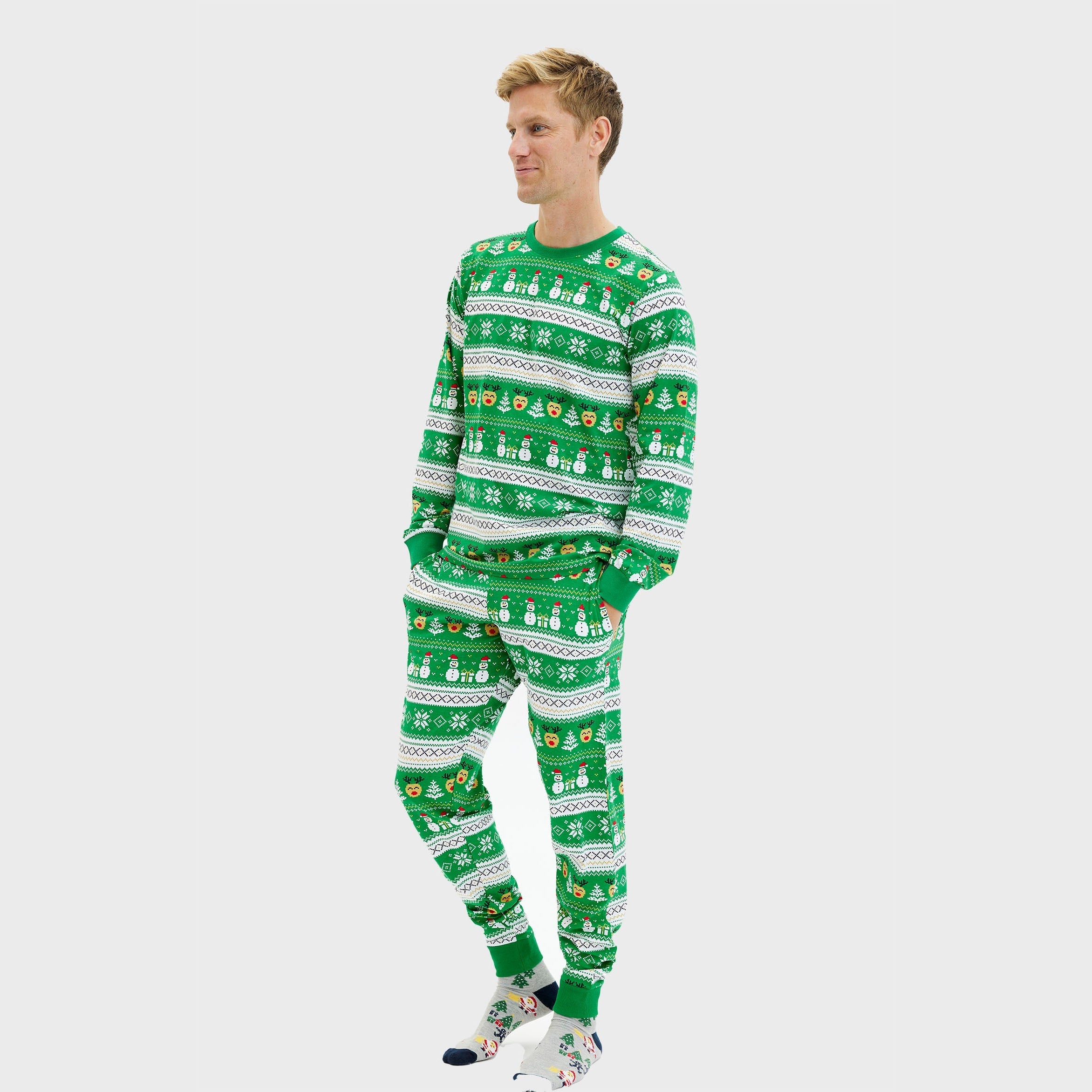 Ultimativer Weihnachtspyjama grün – Herren.